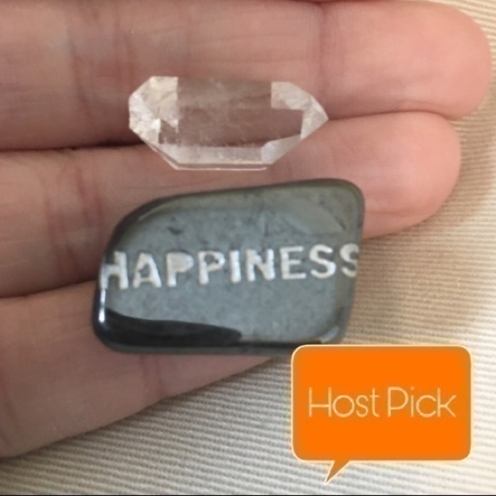 Happiness hematite and clear quartz stones